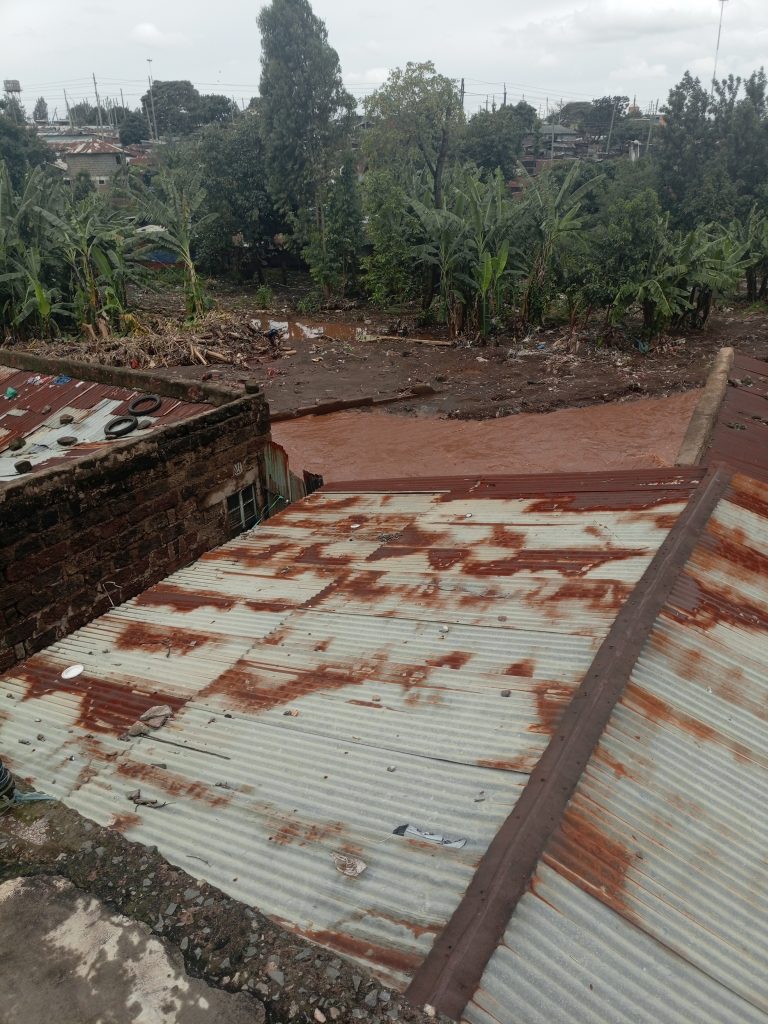 vista dall'alto da una casa afflitta dalle inondazioni
