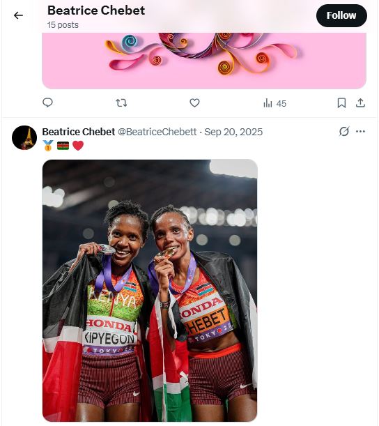 Chebet come Kipyegon