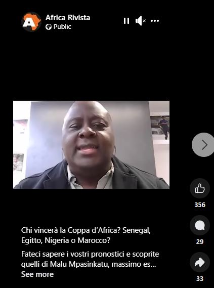 Il telecronista di Sportitalia Malu fa previsioni su Africa Rivista